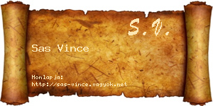 Sas Vince névjegykártya